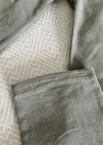 Düğmeli Erkek Keten Pantolon - Haki - Görsel 2