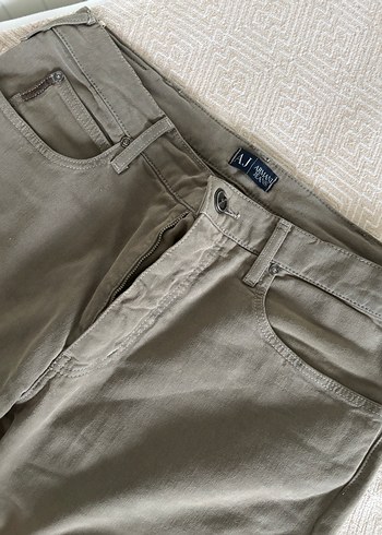 Düğmeli Erkek Keten Pantolon - Haki - Görsel 4