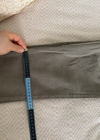 Düğmeli Erkek Keten Pantolon - Haki - Görsel 13