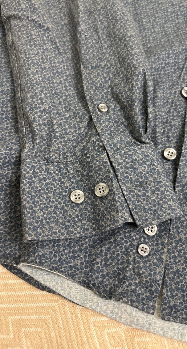 Düğmeli Gri Erkek Keten Gömlek - Görsel 2