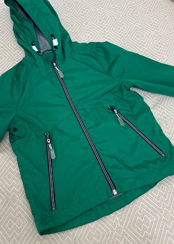 Parlak Yeşil Fermuarlı Erkek Çocuk Yağmurluk - Görsel 2