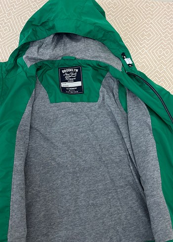 Parlak Yeşil Fermuarlı Erkek Çocuk Yağmurluk - Görsel 5