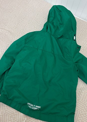 Parlak Yeşil Fermuarlı Erkek Çocuk Yağmurluk - Görsel 7