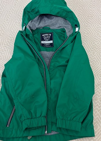 Parlak Yeşil Fermuarlı Erkek Çocuk Yağmurluk - Görsel 6