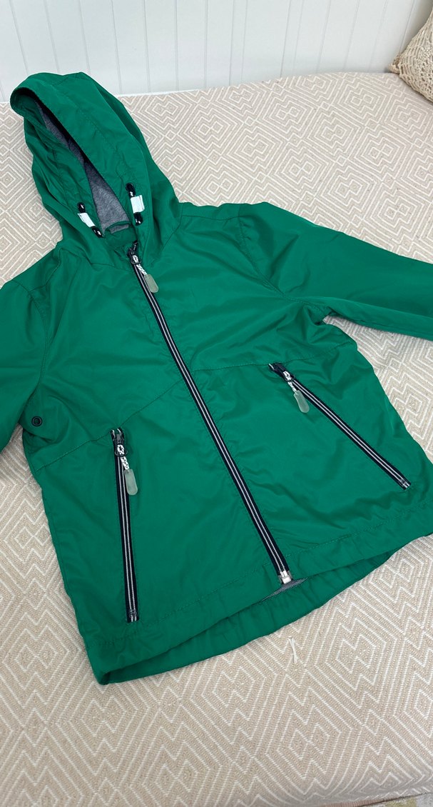 Parlak Yeşil Fermuarlı Erkek Çocuk Yağmurluk - Görsel 2