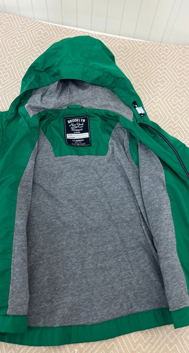 Parlak Yeşil Fermuarlı Erkek Çocuk Yağmurluk - Görsel 5