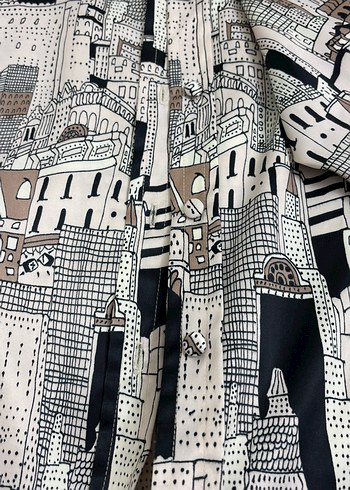 Gri Desenli Uzun Kollu Kadın Gömlek - Görsel 3