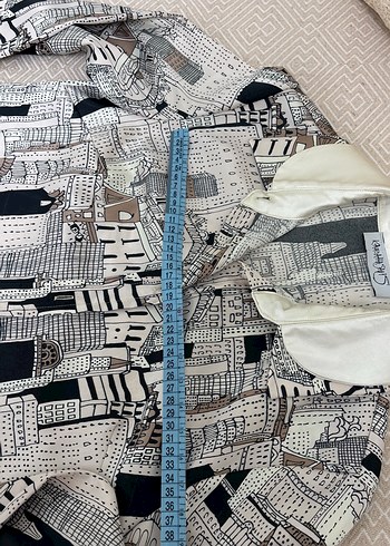 Gri Desenli Uzun Kollu Kadın Gömlek - Görsel 9