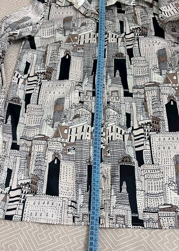 Gri Desenli Uzun Kollu Kadın Gömlek - Görsel 8