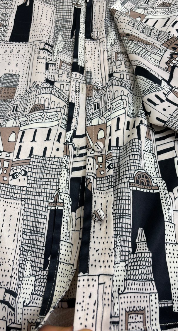 Gri Desenli Uzun Kollu Kadın Gömlek - Görsel 3