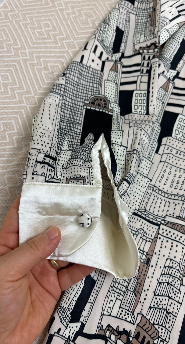 Gri Desenli Uzun Kollu Kadın Gömlek - Görsel 2