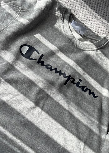 Gri Champion Kadın Uzun Kollu Sweatshirt - Görsel 3