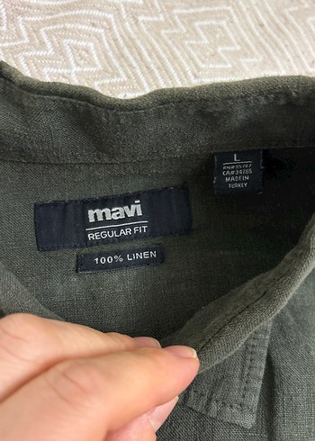 Düğmeli Kısa Kollu Keten Erkek Gömlek - Görsel 5