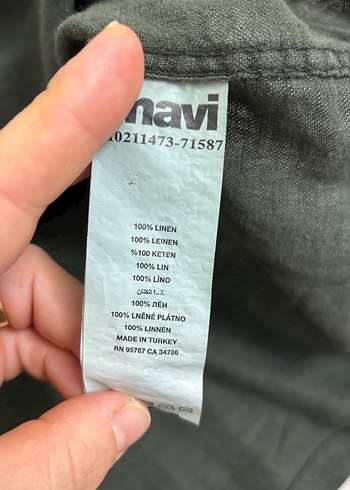 Düğmeli Kısa Kollu Keten Erkek Gömlek - Görsel 3