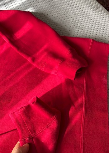 Kırmızı Erkek Sweatshirt, Bisiklet Yaka, Rahat Kesim - Görsel 3