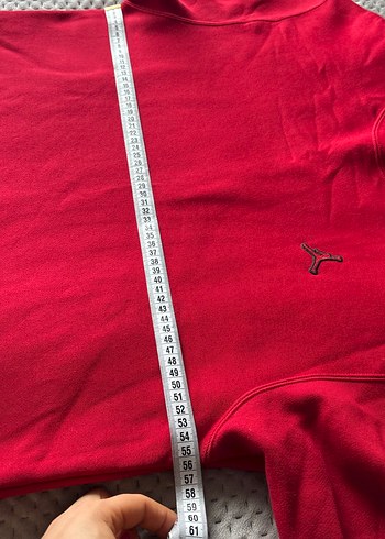 Kırmızı Erkek Sweatshirt, Bisiklet Yaka, Rahat Kesim - Görsel 7