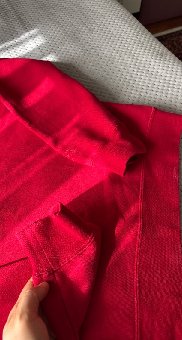 Kırmızı Erkek Sweatshirt, Bisiklet Yaka, Rahat Kesim - Görsel 3