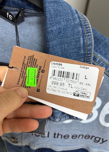 Düğmeli Baskılı Kadın Kot Yelek - Görsel 3