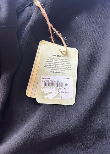 Siyah Midi Kadın Kumaş Pantolon - Görsel 10
