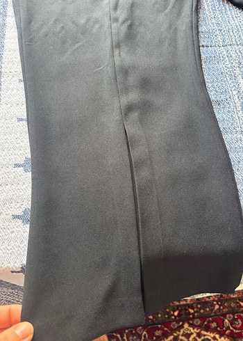 Siyah Midi Kadın Kumaş Pantolon - Görsel 4