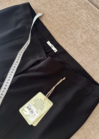 Siyah Midi Kadın Kumaş Pantolon - Görsel 8