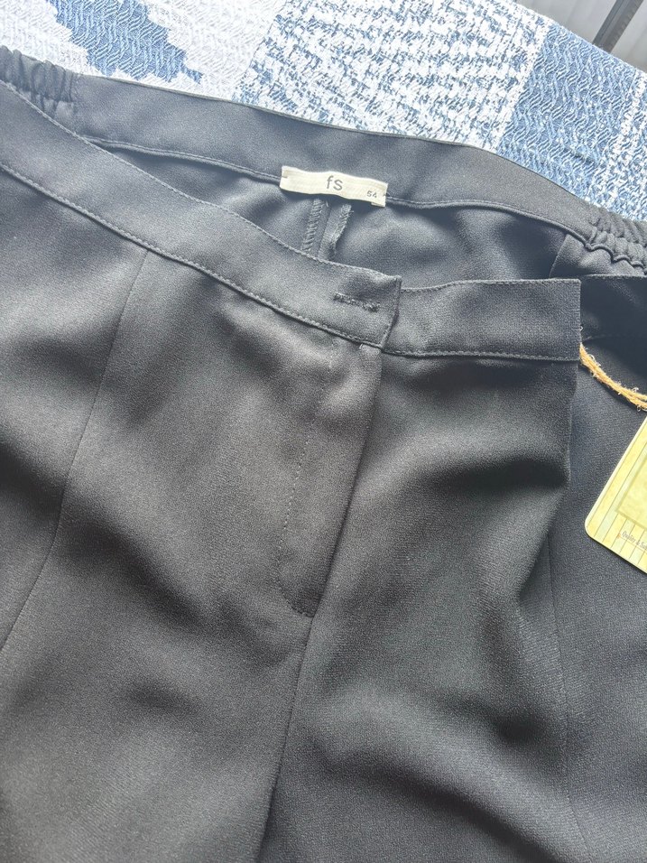 Siyah Midi Kadın Kumaş Pantolon - Görsel 2