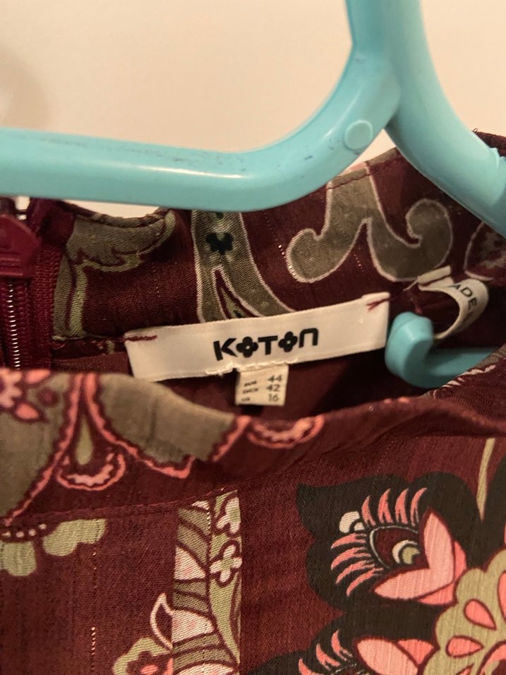 Bordo Bohem Desenli Kısa Elbise - Görsel 4