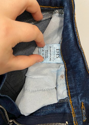 Erkek Mavi Denim Midi Boy Kemerli Jean - Görsel 2