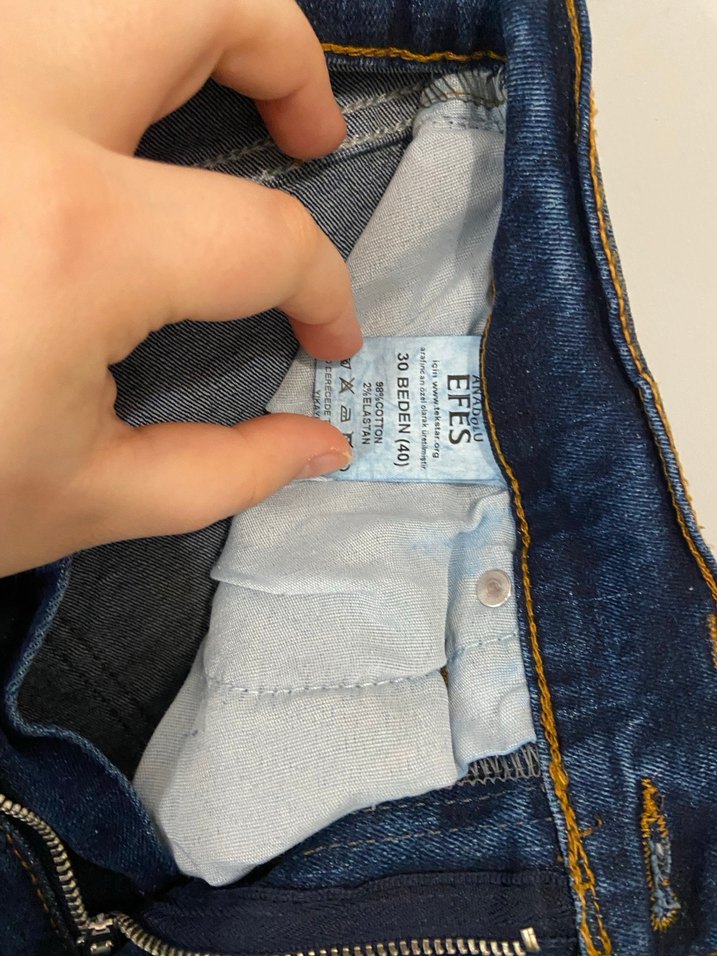 Erkek Mavi Denim Midi Boy Kemerli Jean - Görsel 2