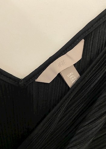 Siyah Pilili V Yaka Kadın Elbise - Görsel 4