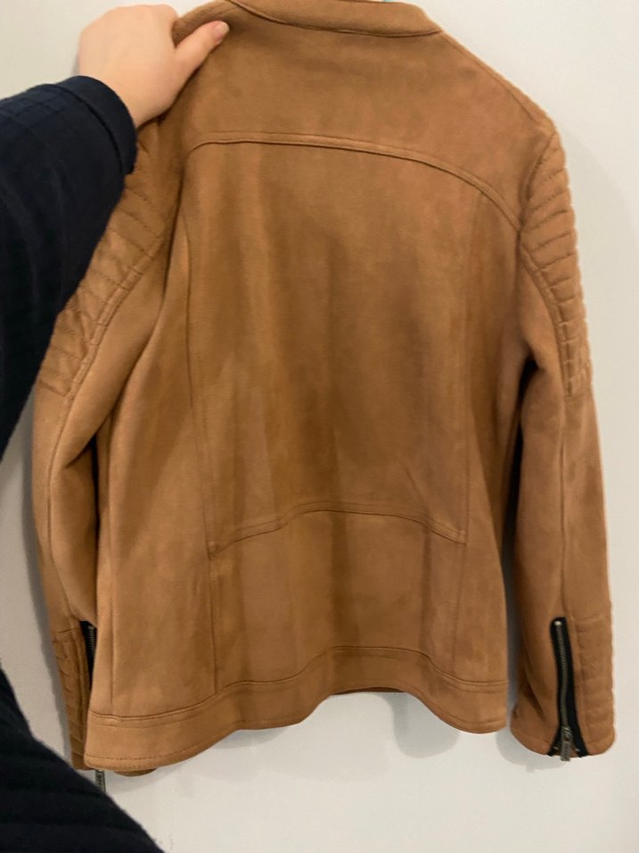 Dovre Kahverengi Süet Biker Ceket - Görsel 5