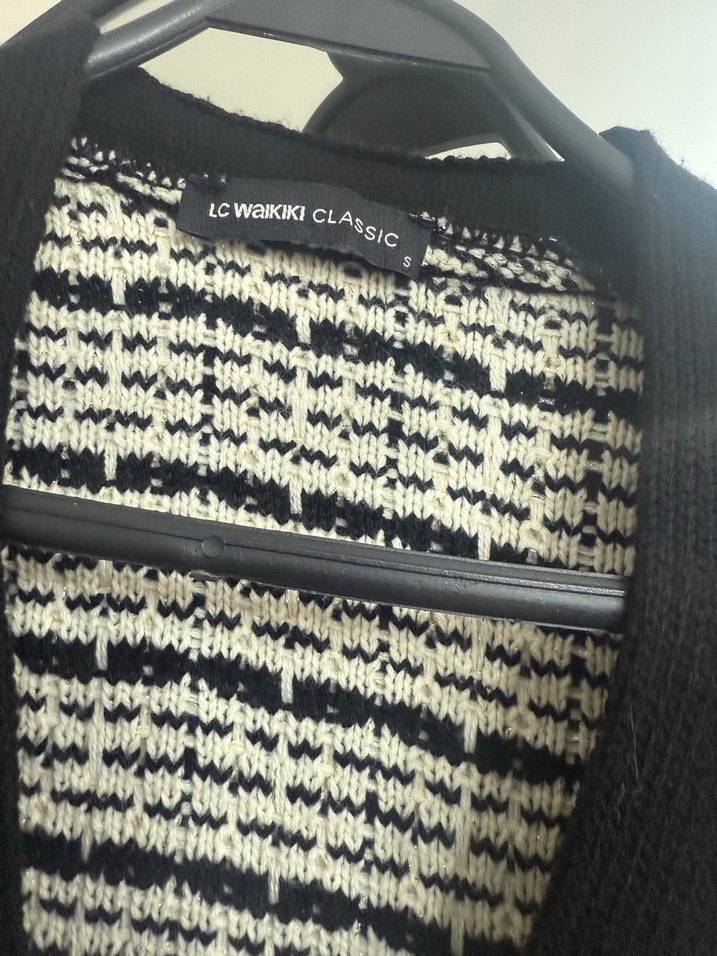 Ekose Desenli Triko Kadın Hırka - Görsel 3