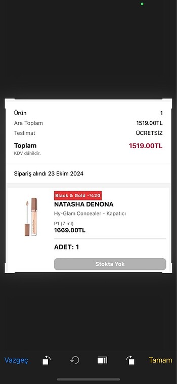 Beden Renk Natasha denona kapatıcı p1