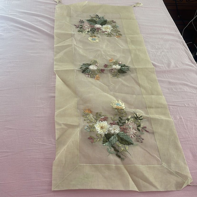 Nakışlı Bohem Bej Masa Örtüsü - Görsel 2