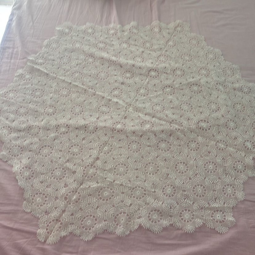 Bohem İşlemeli Beyaz Gri Dantel Kumaş - Görsel 3