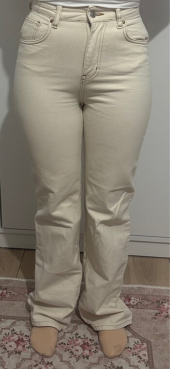 Wide leg bej pantolon
