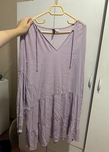 H&M Lila Hamile Bluzu, Uzun Kollu, Pilili