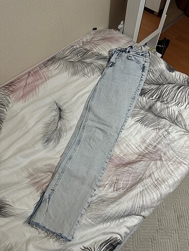 xs Beden mavi Renk Yırtmaçlı jean