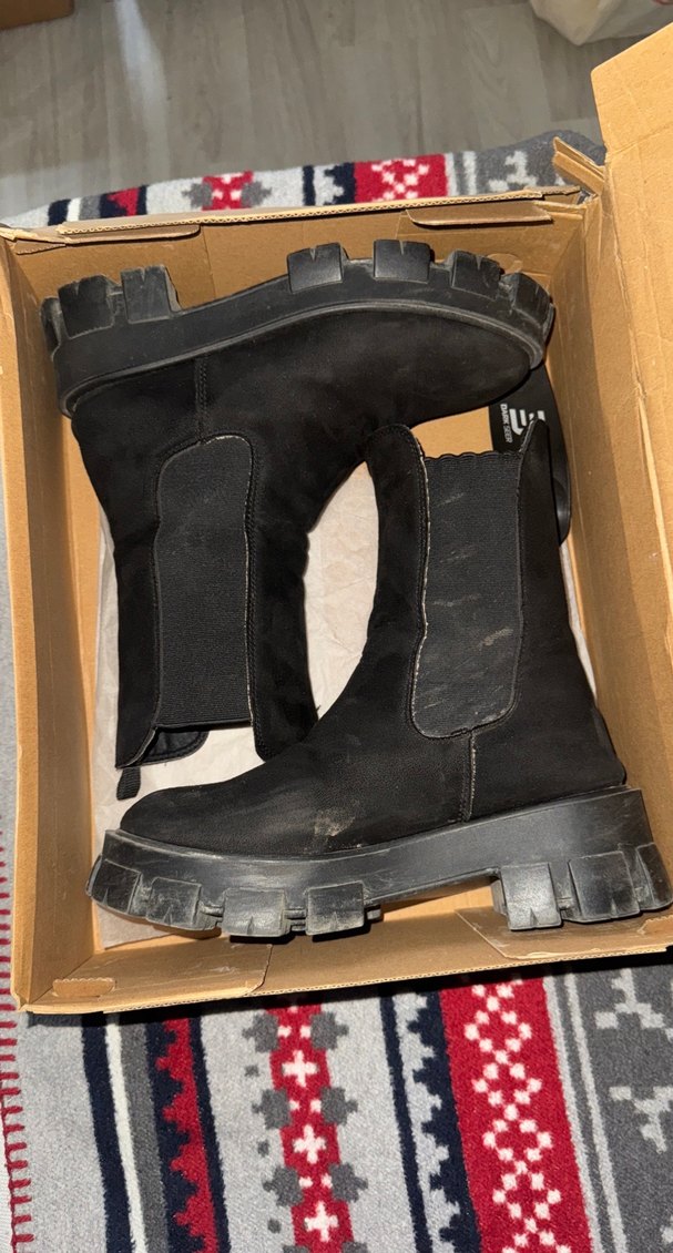 Siyah Kadın Platform Topuklu Tokalı Bot - Görsel 2