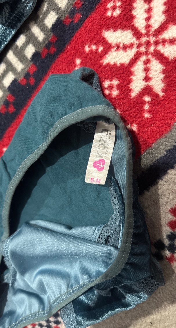 Koyu Mavi Kadife Bohem Sütyen ve Külot Takımı - Görsel 4