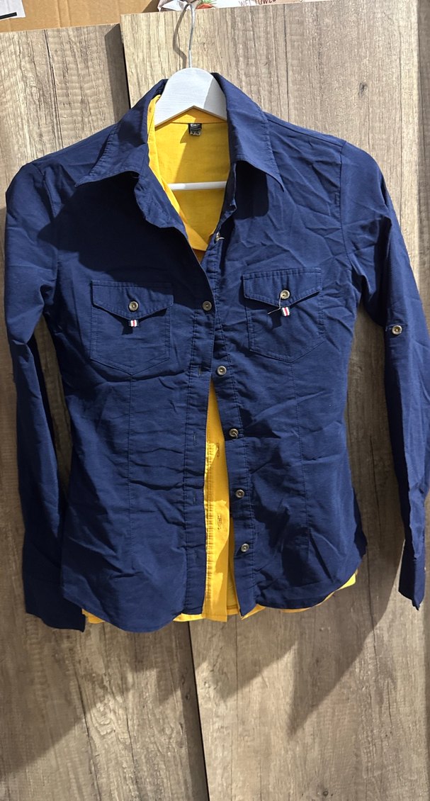 Lacivert Düğmeli Kadın Denim Gömlek - Görsel 3