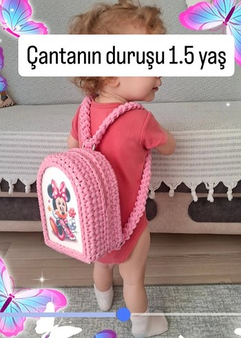Pembe Baskılı Bebek Çantası