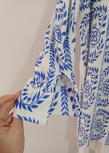 Mavi Desenli Uzun tunik gömlek - Görsel 2