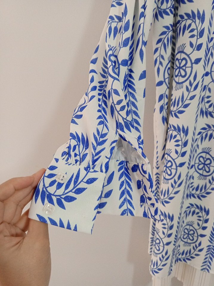 Mavi Desenli Uzun tunik gömlek - Görsel 2