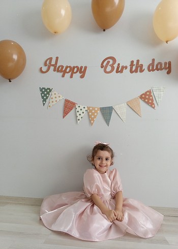 Pudra Renkli Kız Çocuk gelinlik - Görsel 3