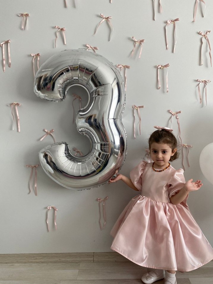 Pudra Renkli Kız Çocuk gelinlik - Görsel 2