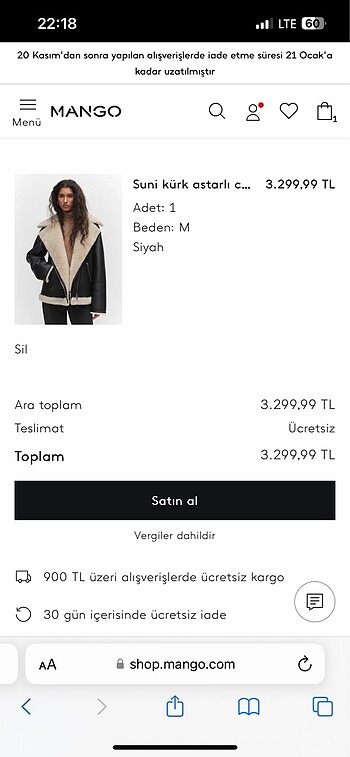 l Beden Mango biker ceket