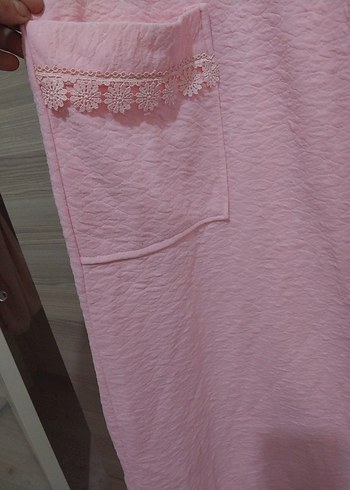 Pembe Uzun Kollu Kadın Sabahlık - Görsel 4