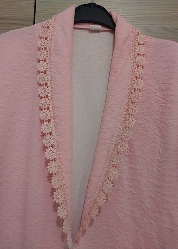 Pembe Uzun Kollu Kadın Sabahlık - Görsel 3