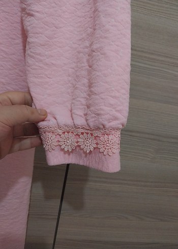 Pembe Uzun Kollu Kadın Sabahlık - Görsel 6